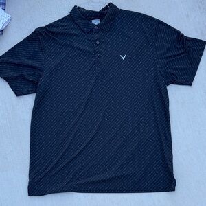 Callaway Black Polo with Subtle Pattern